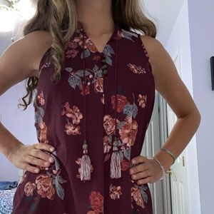 Xhilaration Floral Sleeveless Blouse